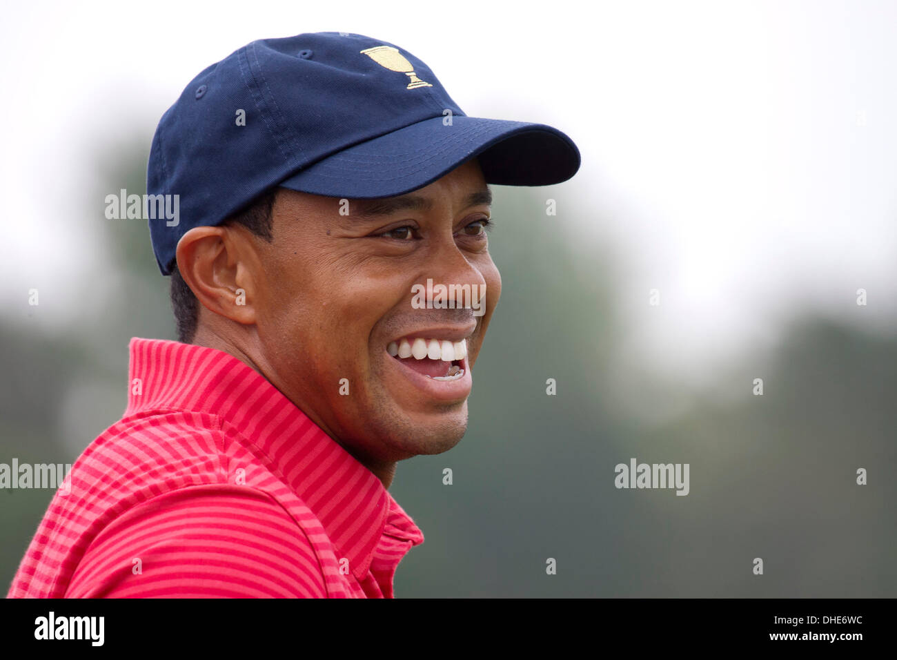 Dublin, Ohio, USA. 2. Oktober 2013. Tiger Woods (USA) Golf: US-Team Tiger Woods während der Praxis runden für den Presidents Cup bei Muirfield Village Golf Club in Dublin, Ohio, Vereinigte Staaten von Amerika. © Thomas Anderson/AFLO/Alamy Live-Nachrichten Stockfoto