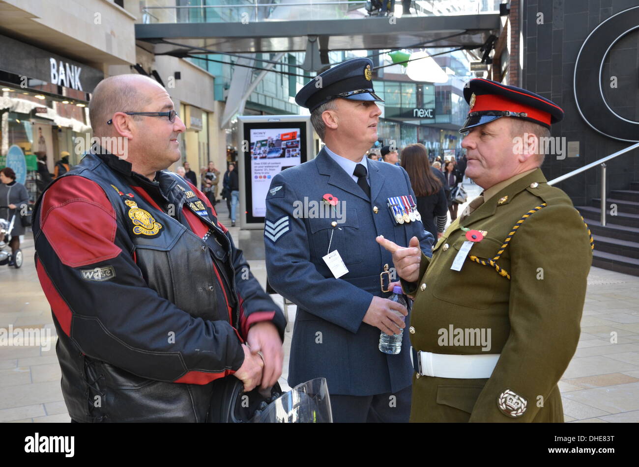 Bristol, UK, 7. November 2013. Die Royal British Legion und Freiwilligen im Cabot Circus Shopping Centre am Bristol Poppy Day aktiv. Bildnachweis: Sophie Merlo/Alamy Live News Stockfoto