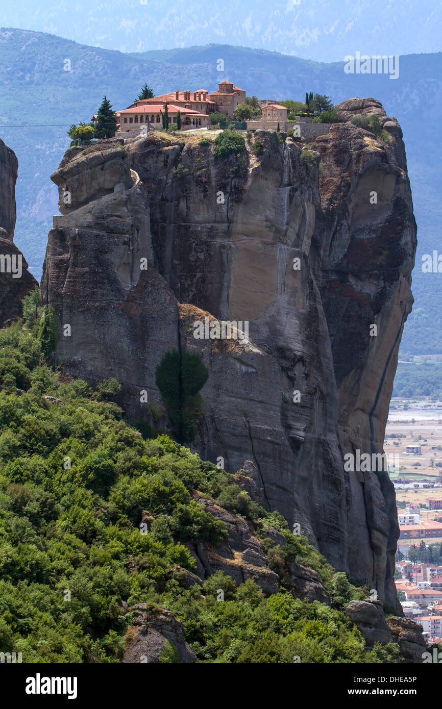 Das heilige Kloster Rousanou (St. Barbara) in Meteora, Trikala Region in Griechenland Stockfoto