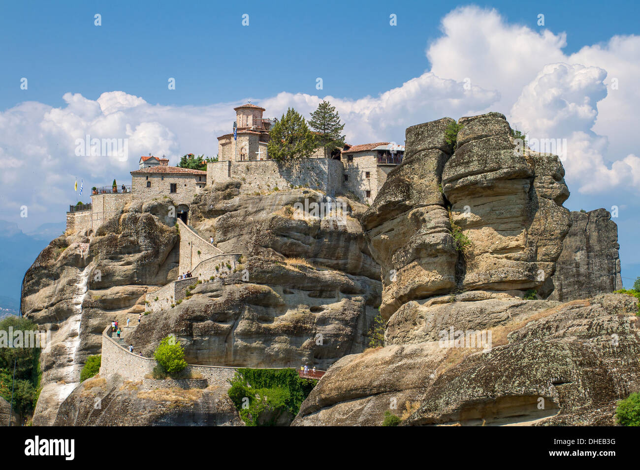 Das heilige Kloster große Meteoron, Meteora, Thessalien, Griechenland Stockfoto