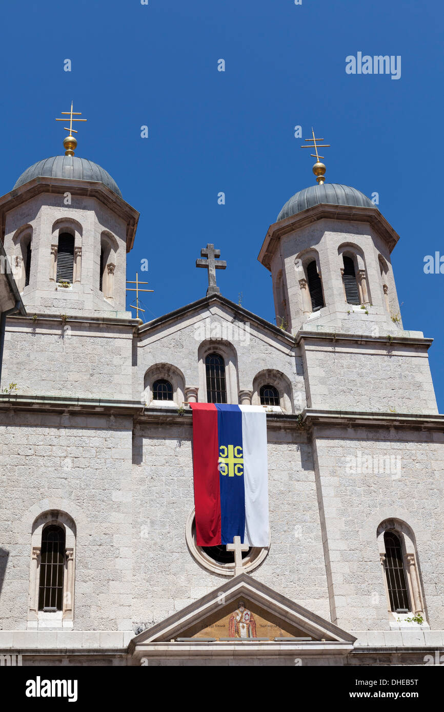 St. Nikolaus Kirche, Domplatz, Altstadt von Kotor, UNESCO World Heritage Site, Montenegro, Europa Stockfoto