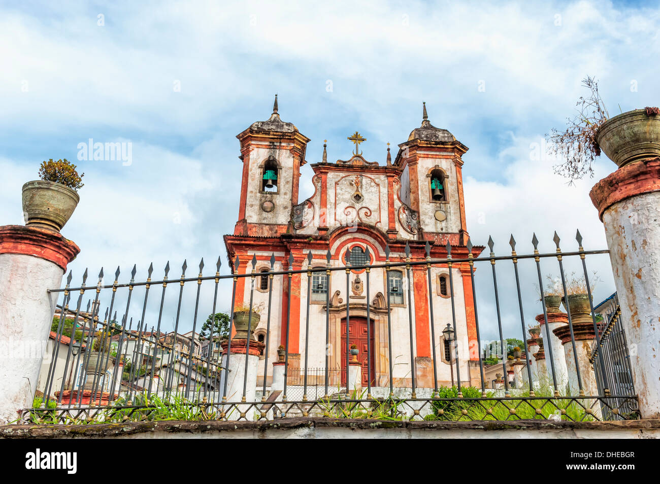 Nossa Senhora Conceicao Kirche, Ouro Preto, UNESCO-Weltkulturerbe, Minas Gerais, Brasilien Stockfoto