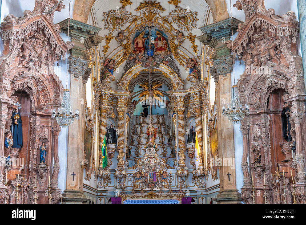 Hauptaltar, Kirche Sao Francisco de Assis, Sao Joao del Rey, Minas Gerais, Brasilien Stockfoto