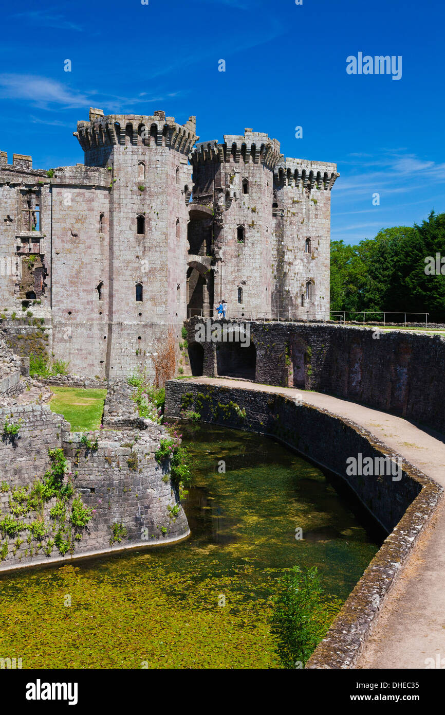 Raglan Castle, Monmouthshire, Wales, Vereinigtes Königreich, Europa Stockfoto