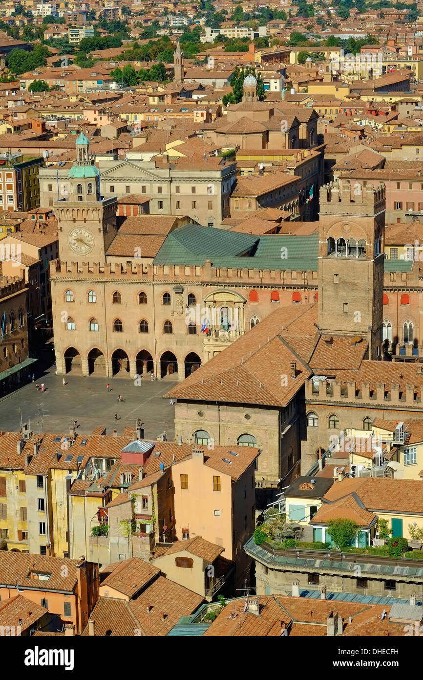 Piazza Maggiore, Bologna, Emilia-Romagna, Italien, Europa Stockfoto