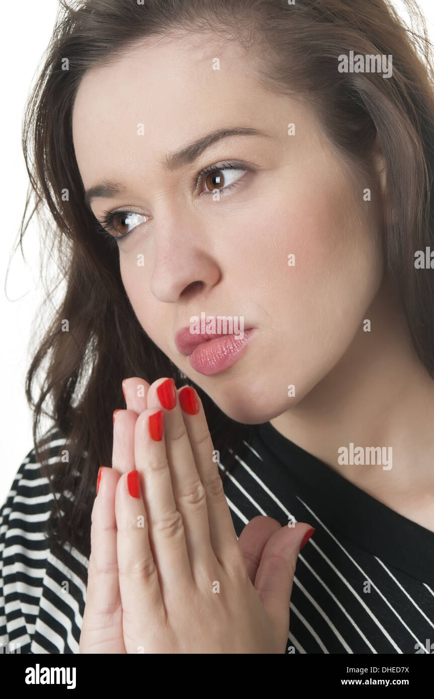 junge Frau beten Stockfoto