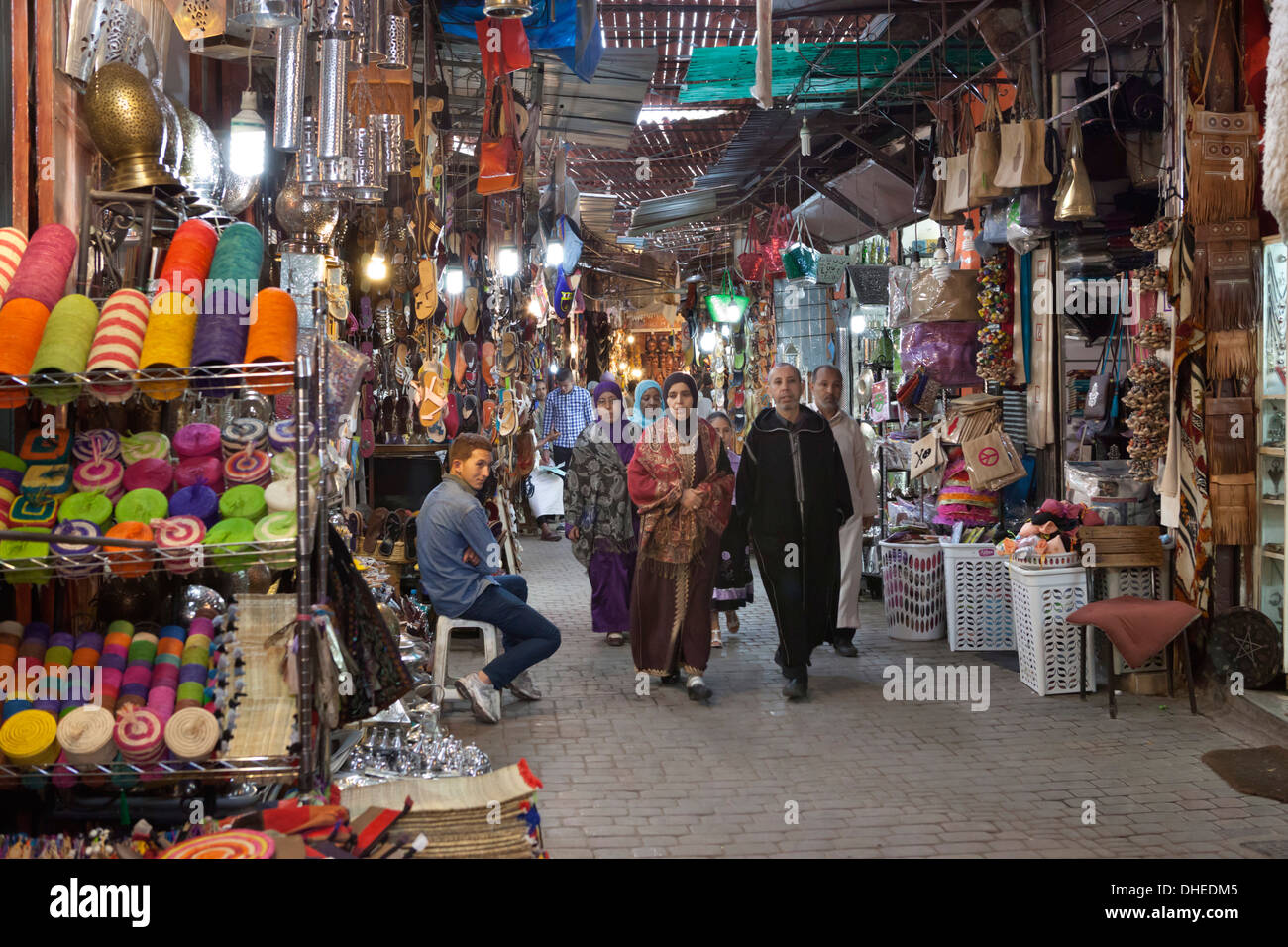 Der Souk, Marrakesch, Marokko, Nordafrika, Afrika Stockfoto