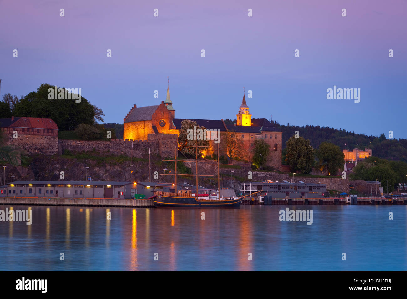 Akershus Festung und Hafen, Oslo, Norwegen, Skandinavien, Europa Stockfoto