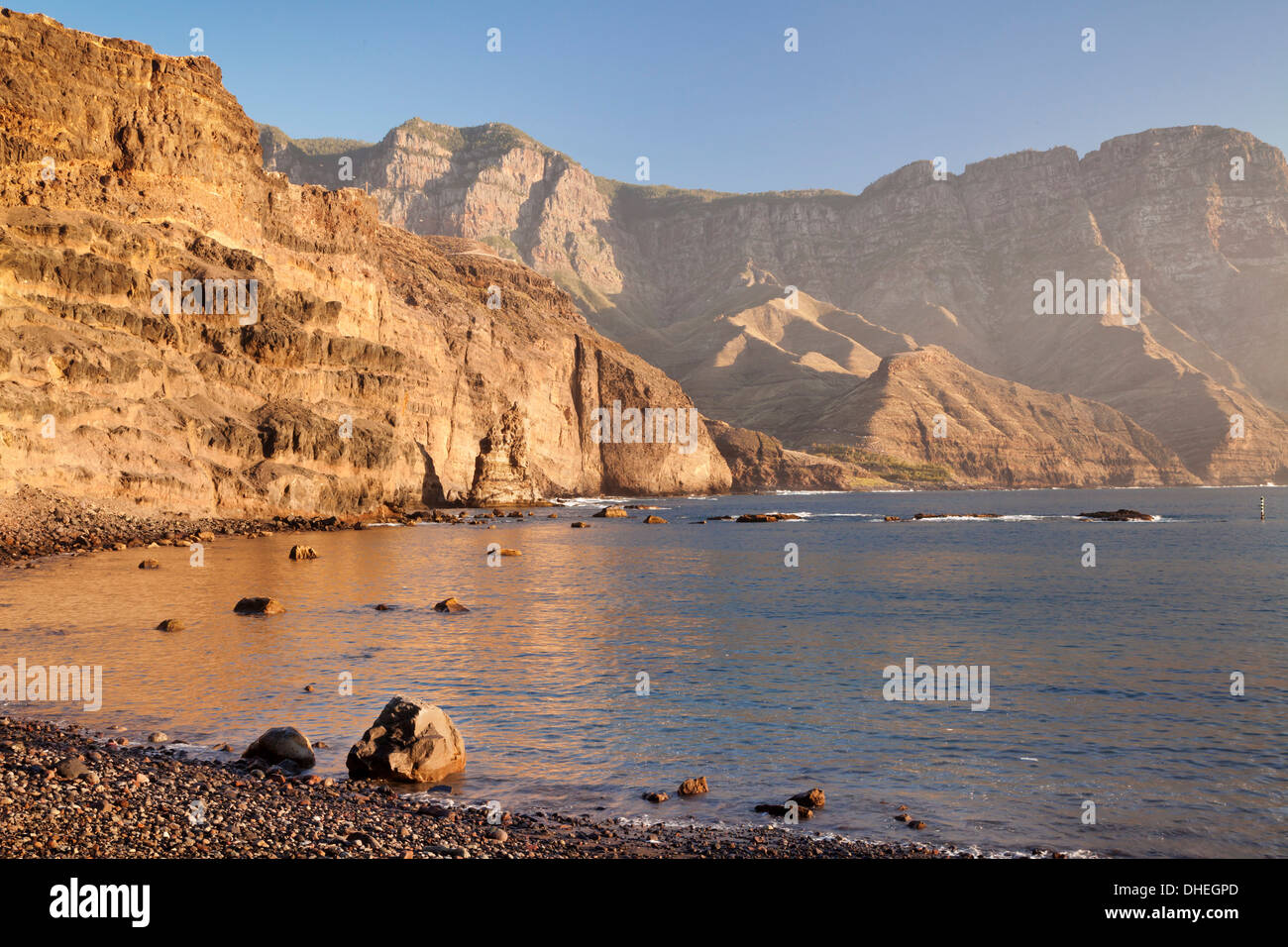 Naturdenkmal Dedo de Dios, Puerto de Las Nieves, Gran Canaria, Kanarische Inseln, Spanien, Atlantik, Europa Stockfoto