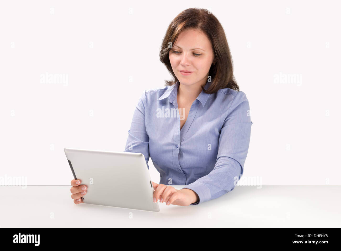 Business-Frau arbeitet mit Tablet-PC, Business-Konzept Stockfoto