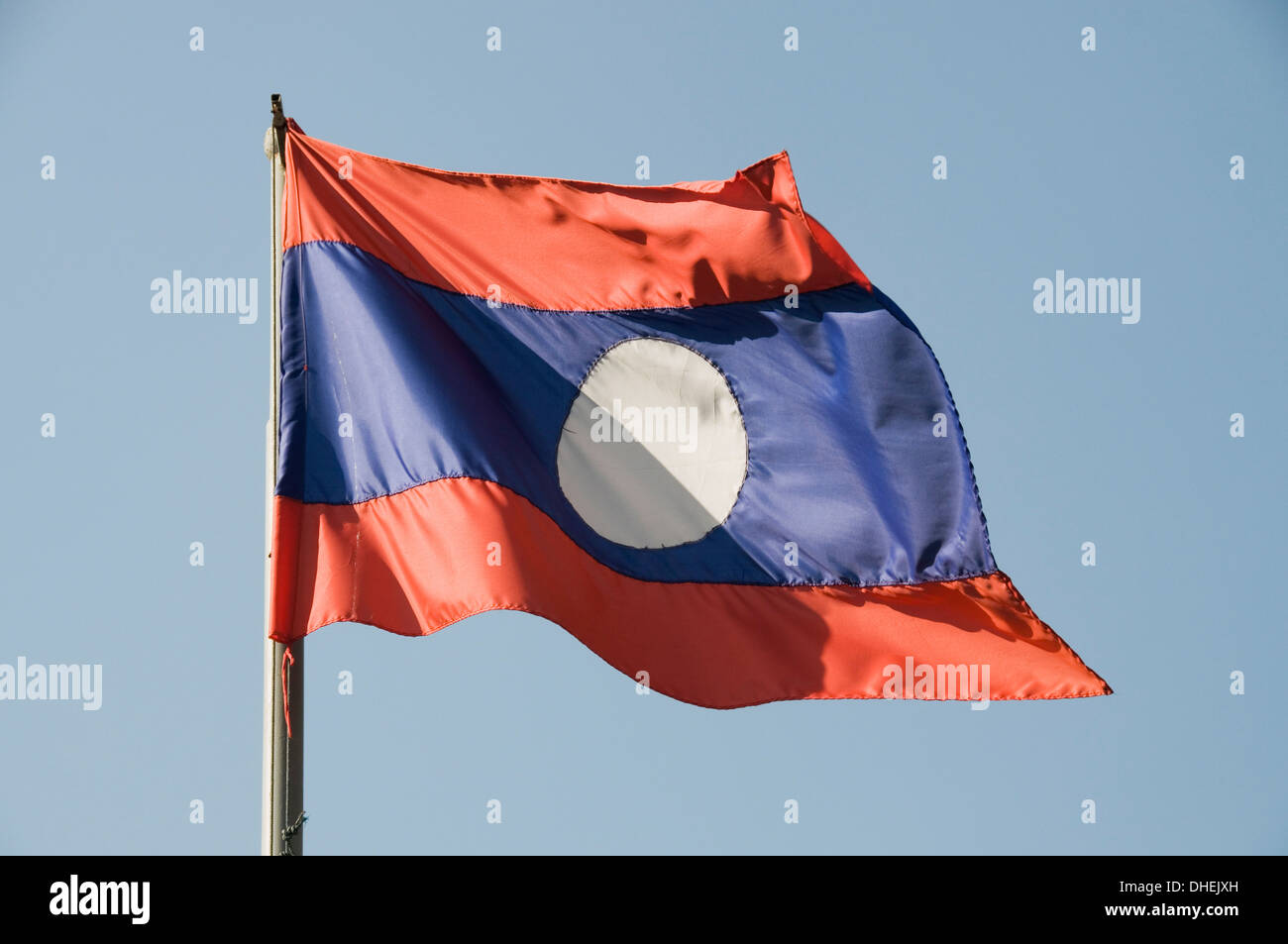 Laos Fahne, Laos, Südostasien Stockfoto