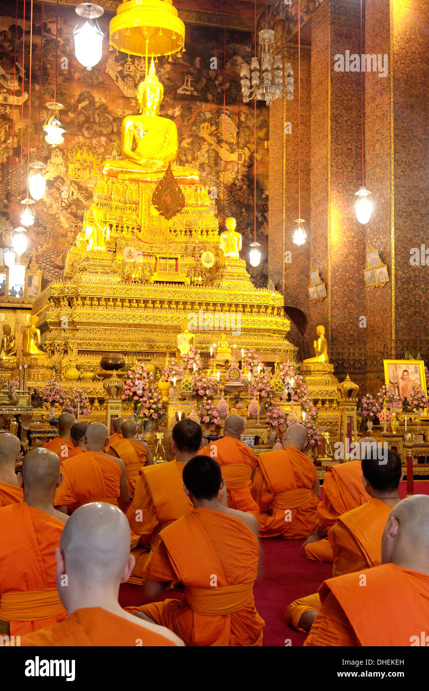 Wat Phra Chetuphon (Wat Pho) (Wat Po), gegründet im 17. Jahrhundert, dem ältesten Tempel in der Stadt, Bangkok, Thailand Stockfoto