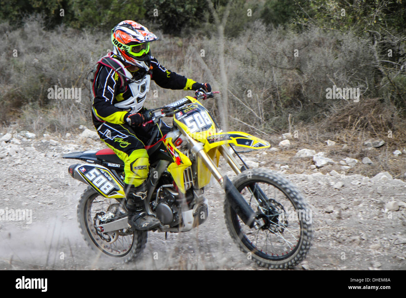 Cross Country Motorradrennen Stockfoto