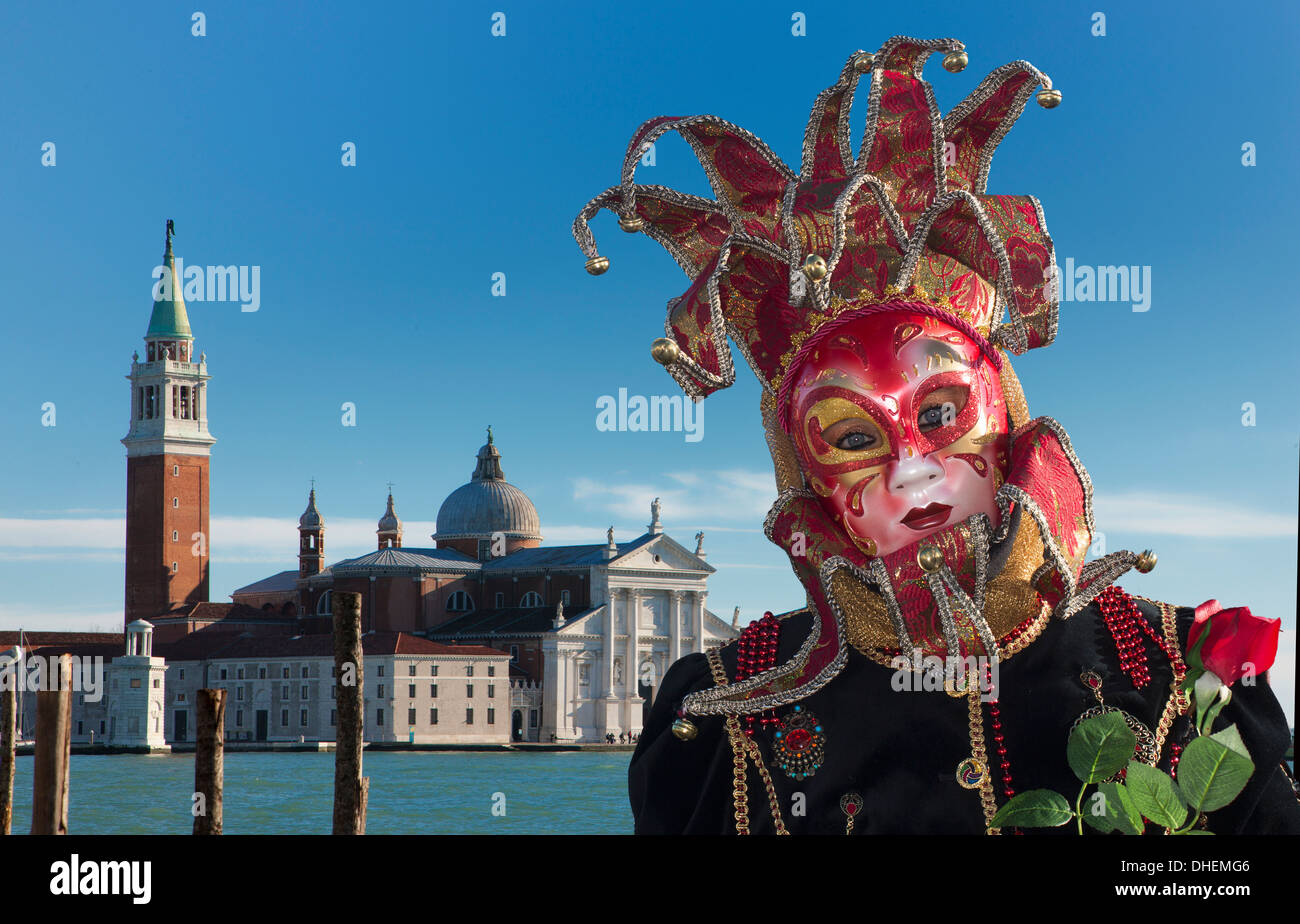 Maske in Venedig Karneval, Venedig, UNESCO World Heritage Site, Veneto, Italien, Europa Stockfoto