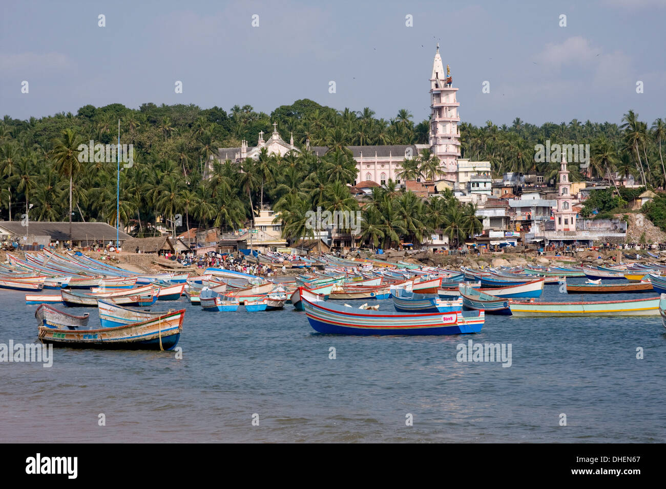Angelboote/Fischerboote, Vizhinjam, Trivandrum, Kerala, Indien, Asien Stockfoto