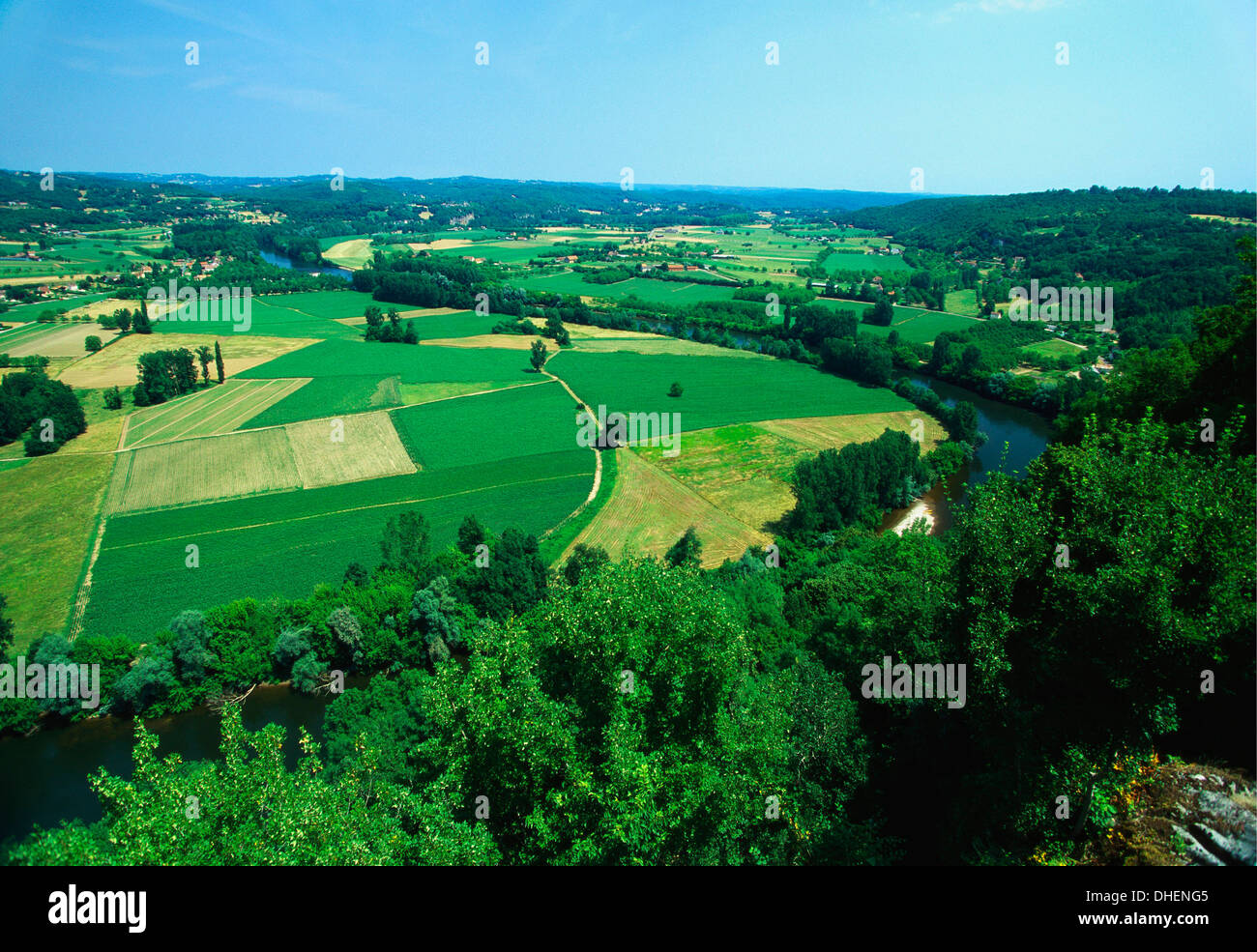 Kulturlandschaft, Domme, Dordogne, Frankreich Stockfoto