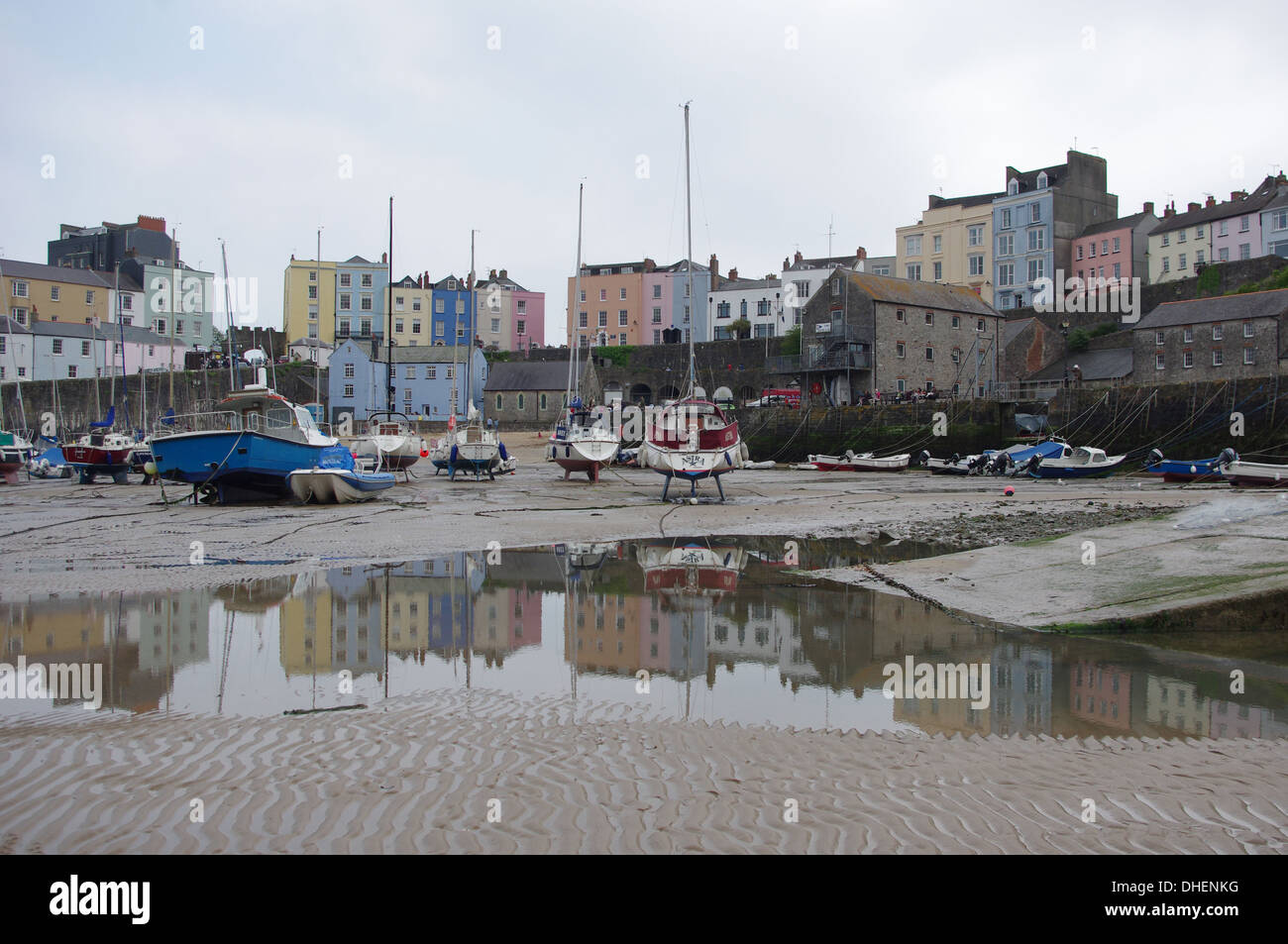 Tenby Hafen Landschaft Stockfoto