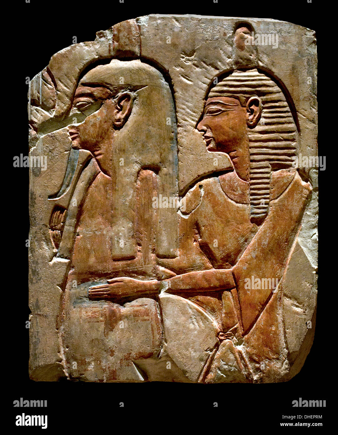 Bas-Relief von der Wand des Grabes Priester unterstützen die Mumie des verstorbenen 20 Dynastie 1186-1070 v. Chr. Ägypten ägyptische Stockfoto