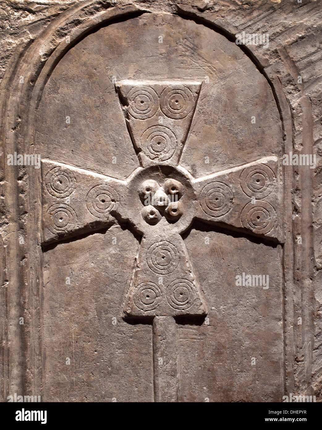 Merowinger-Sarkophag fragment VII n. Chr. römische Kunst fränkischen Salier, die kamen, die Franken Frankreich Französisch zu regieren Stockfoto