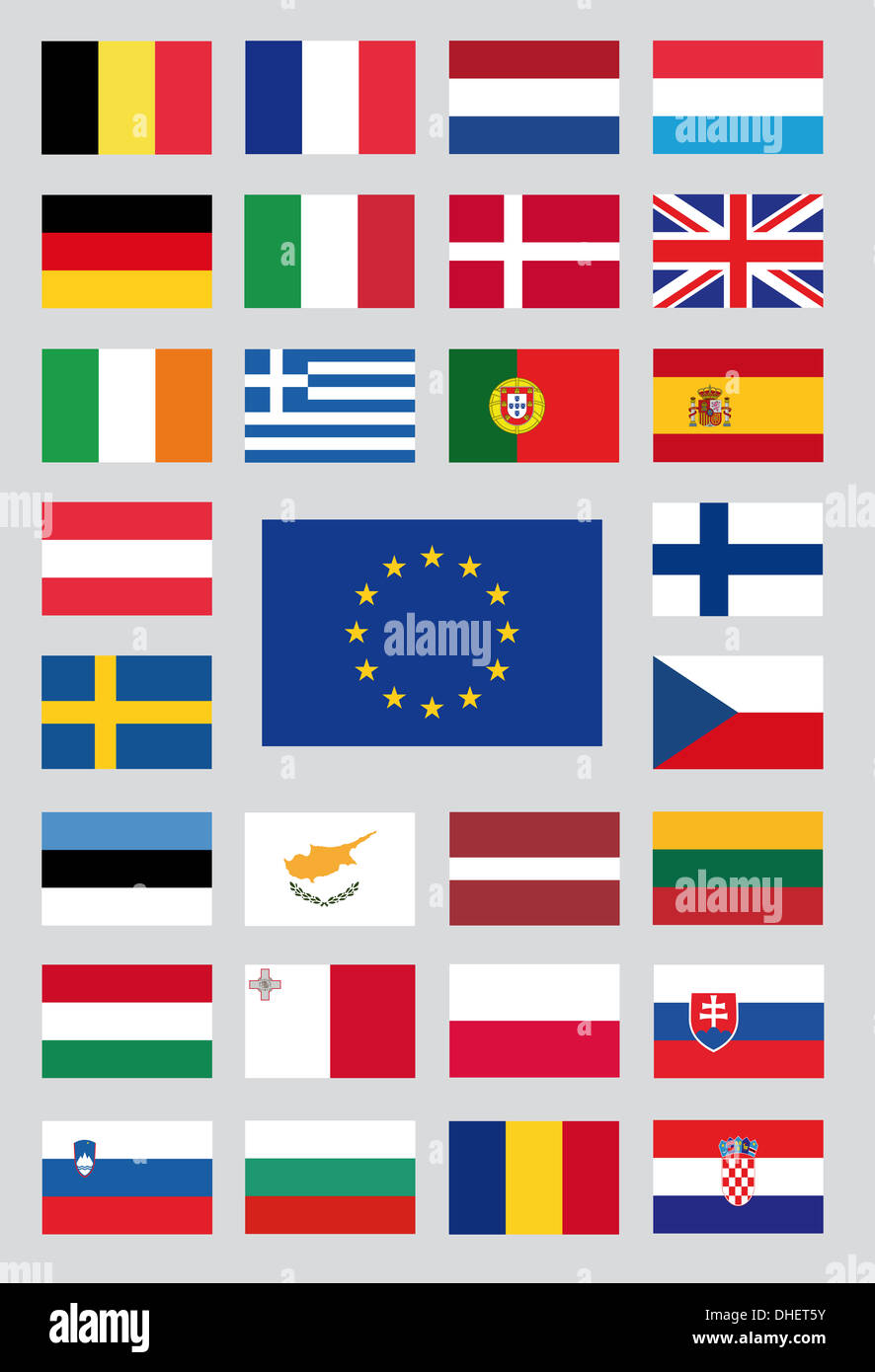 Flaggen der Europäischen union Stockfoto