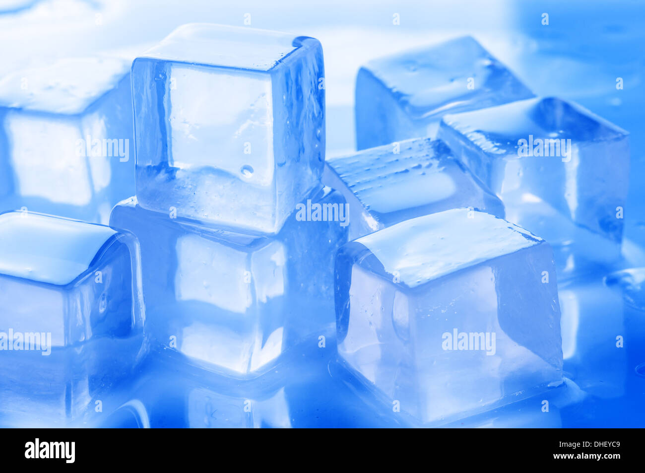 frische blaue Eis Würfel closeup Stockfoto