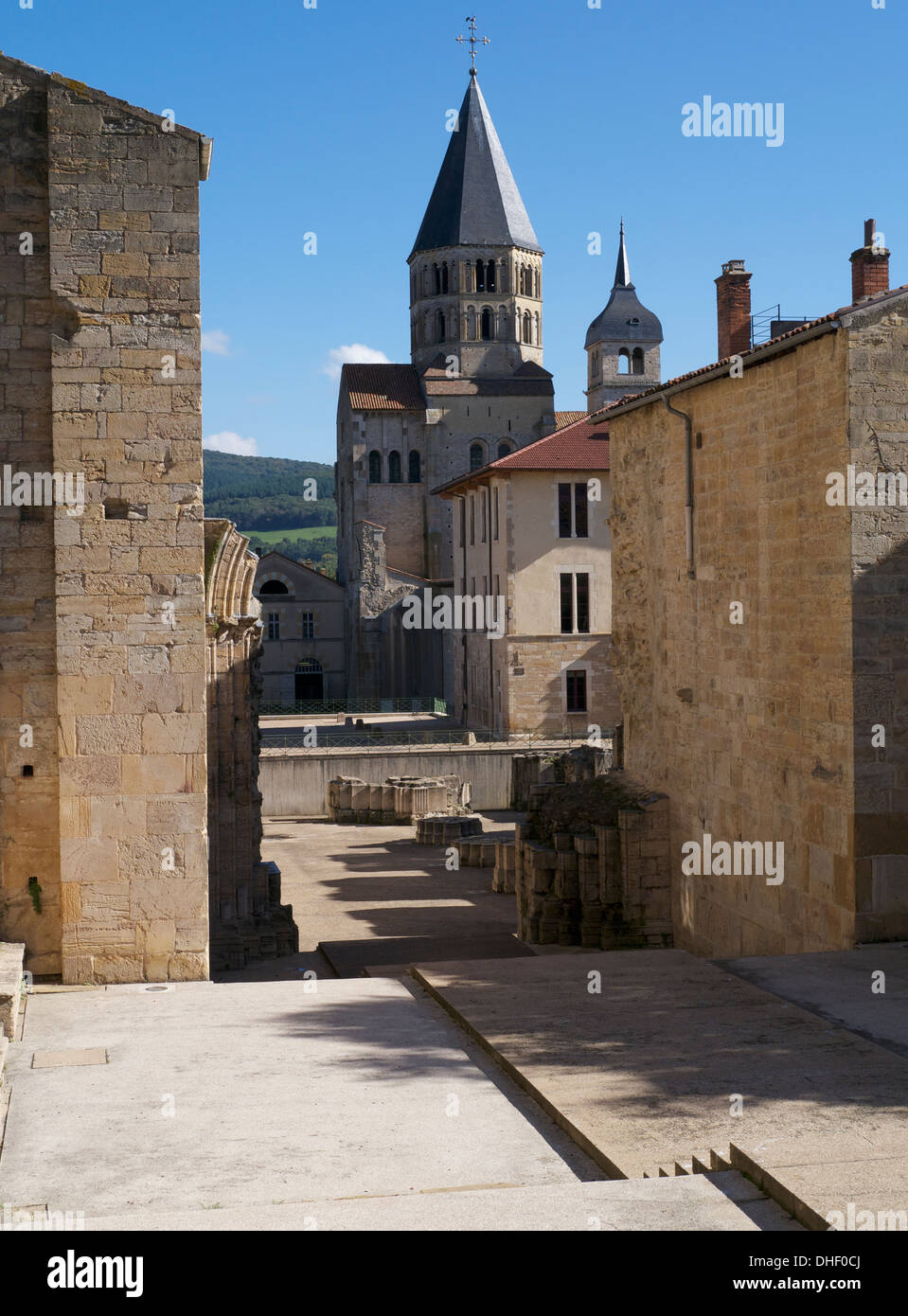Ein Blick auf die Überreste der Abtei Cluny, Frankreich Stockfoto