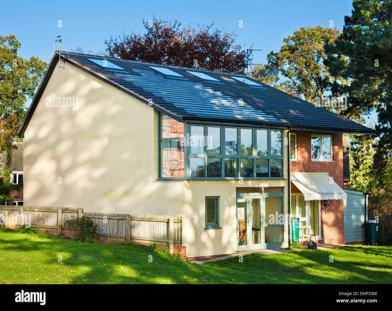 Asphalt-Mauerwerk-Häusern Öko-Haus im Bereich kreativer Energie Häuser am Nottingham University England UK GB EU Europa Stockfoto