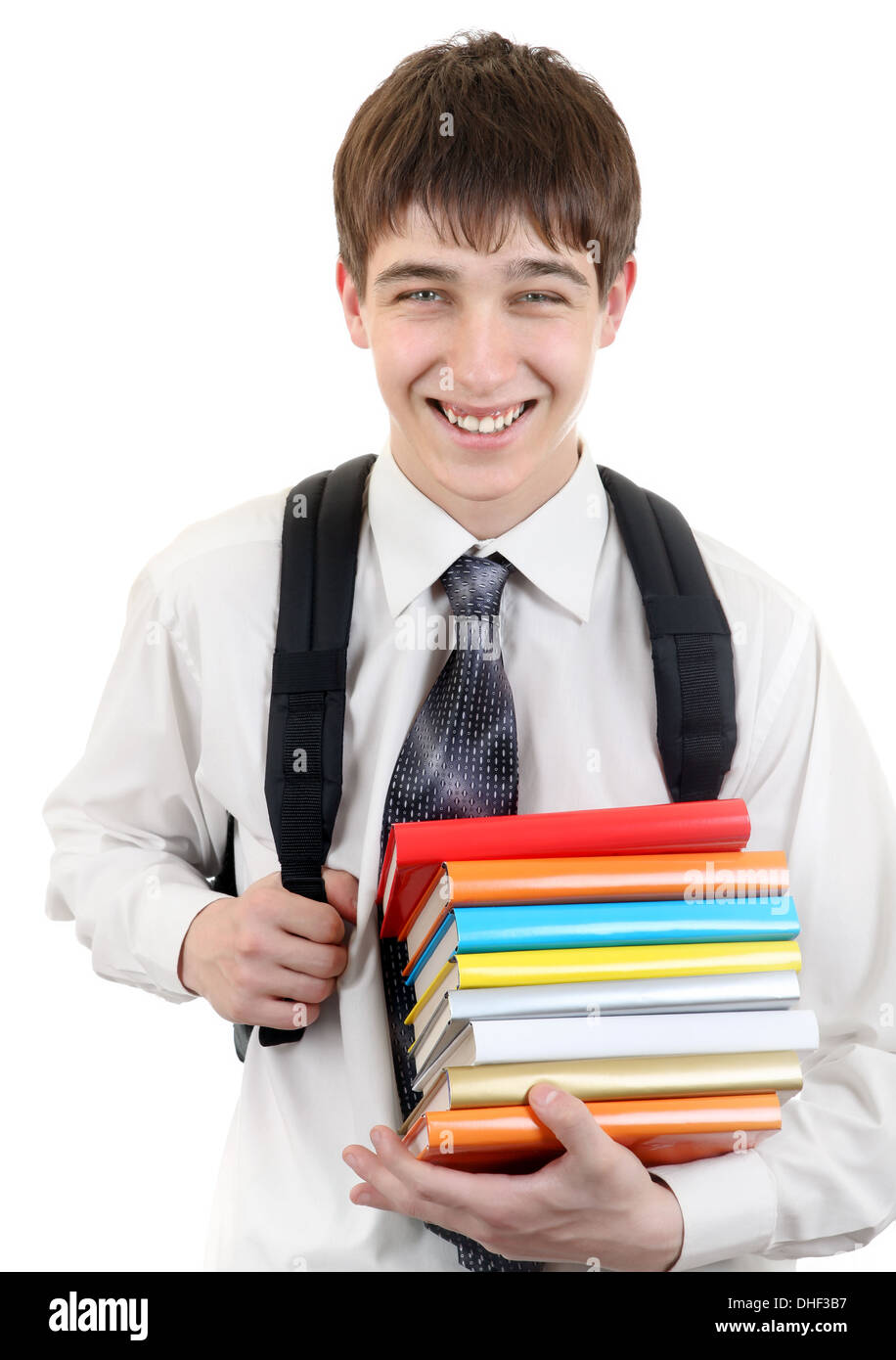 Student mit einem Bücher Stockfoto