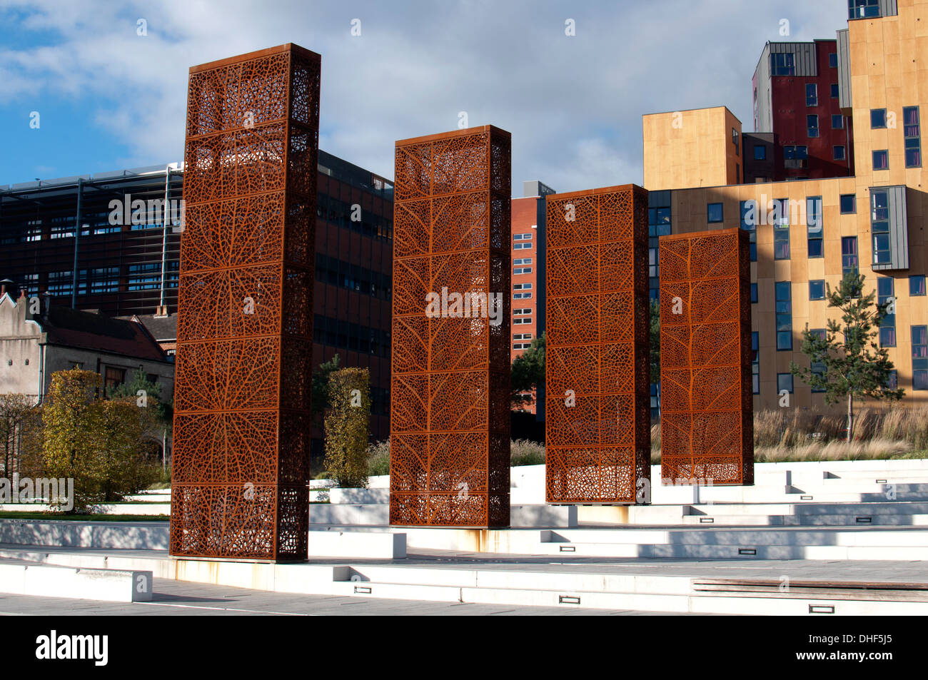 Skulptur im Eastside City Park, Birmingham, UK Stockfoto