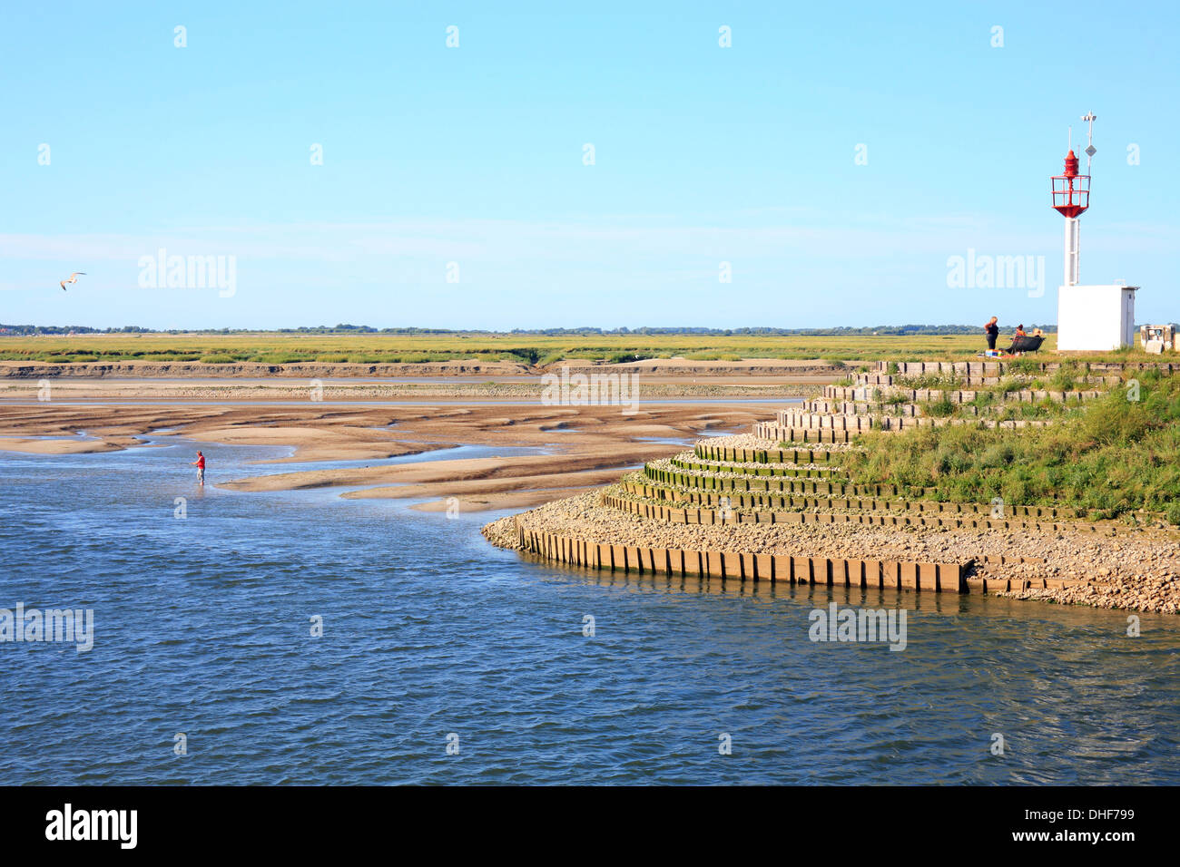 Somme Fluß von St Valery Sur Somme, Somme, Quai Blavet, Picardie