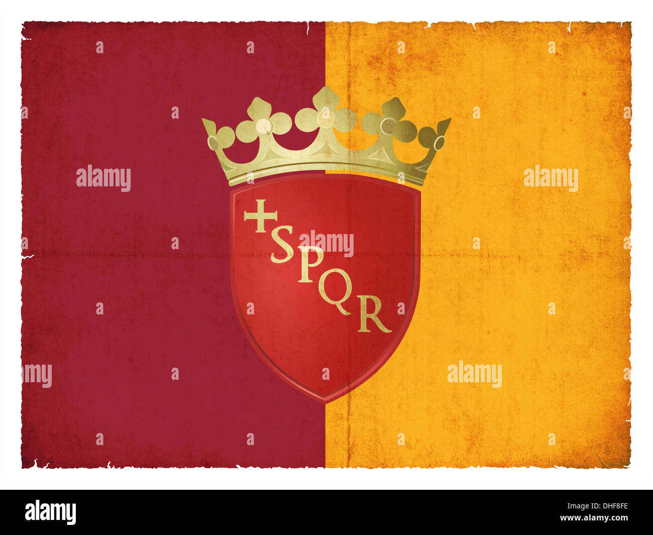 Flagge der italienischen Stadt Rom im Grunge-Stil erstellt Stockfoto