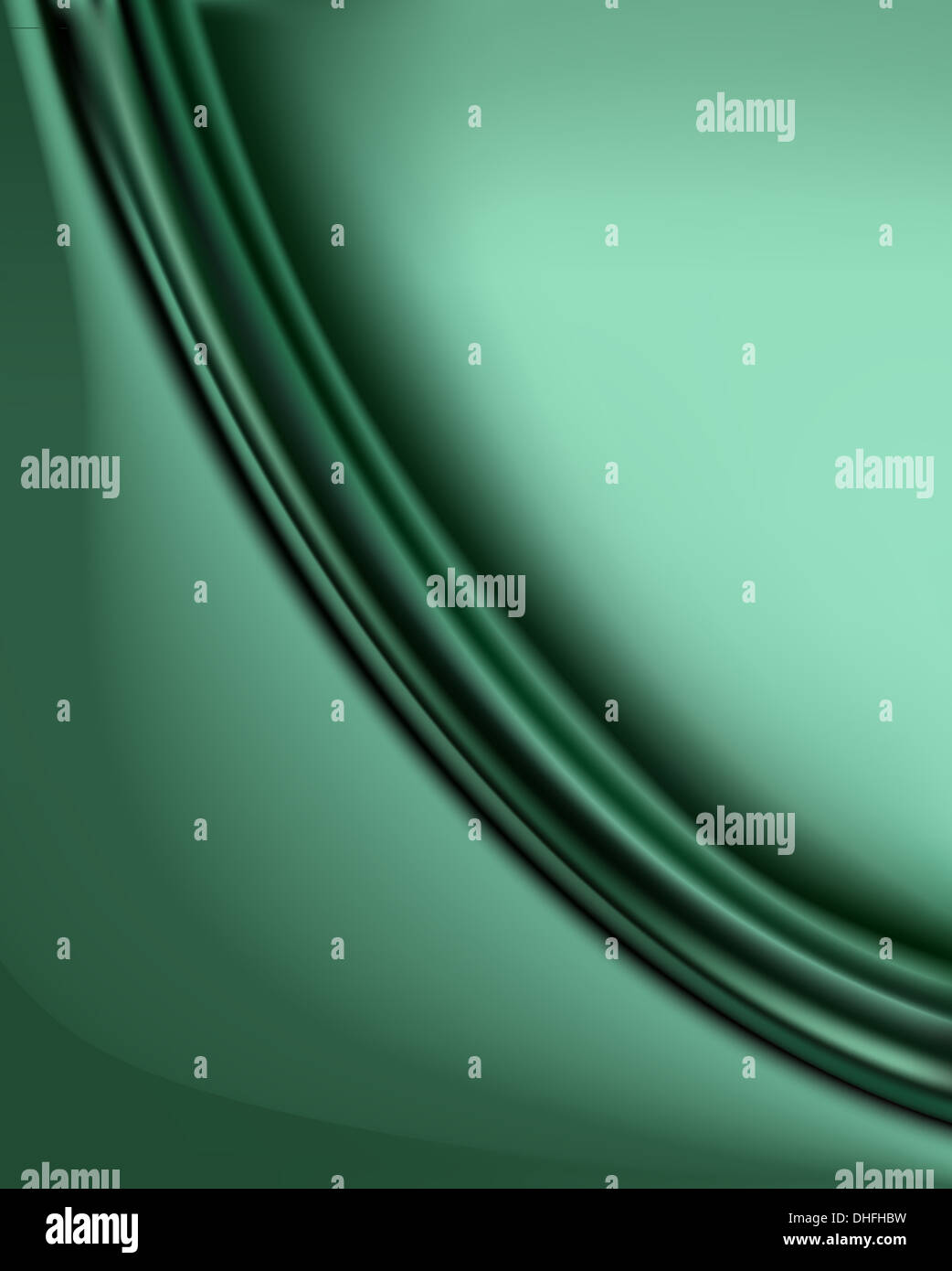 Grüner Seide Hintergrund mit einigen weichen Falten Stockfoto