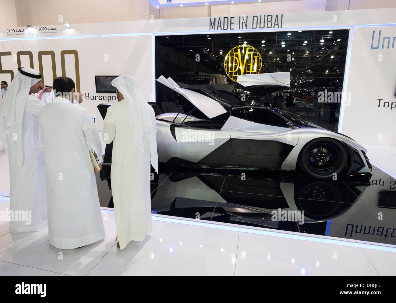 Devel Prototyp Supersportwagen auf der Dubai Motor Show 2013 Vereinigte Arabische Emirate Stockfoto