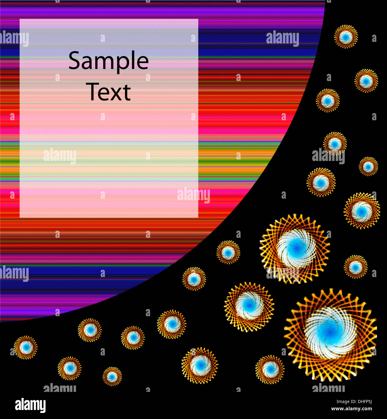Raum-abstrakten Karte mit Sternen und bunten Streifen. Stockfoto