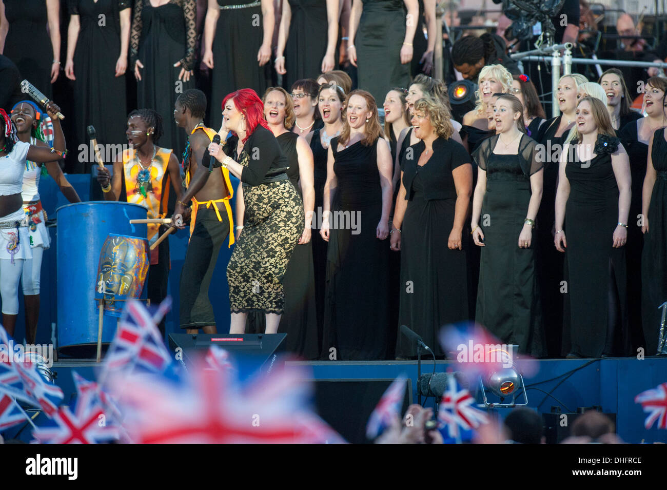 Ein Konzert in der Mall am 4. Juni 2012 im Buckingham Palace in London, H.M diamantene Thronjubiläum der Queen zu feiern statt. Stockfoto