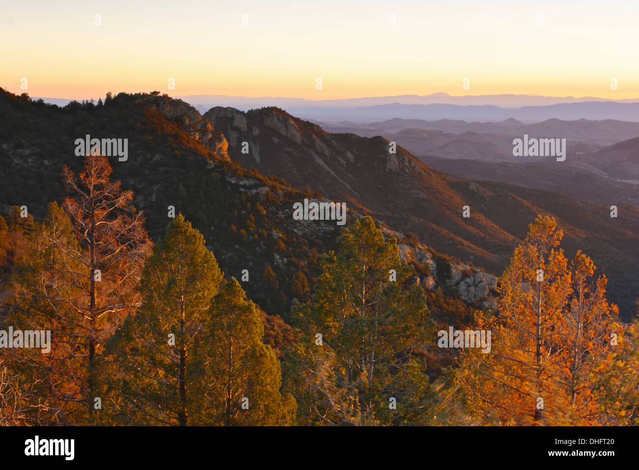 Black Range Mountains im späten Herbst von Emory Pass, Gila National Forest, New-Mexico-USA Stockfoto