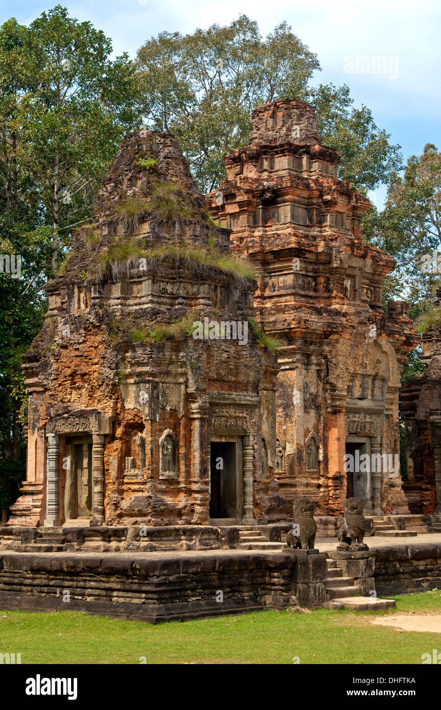 Tempel von Preah Ko, Roluos Tempelkomplex, Siem Reap, Kambodscha Stockfoto