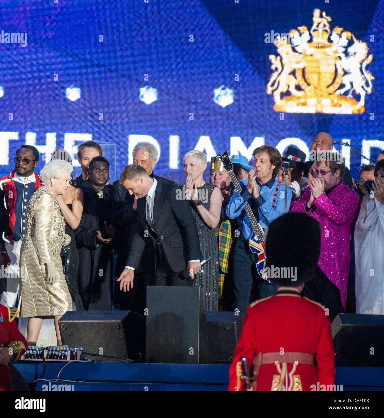 Ein Konzert in der Mall am 4. Juni 2012 im Buckingham Palace in London, H.M diamantene Thronjubiläum der Queen zu feiern statt. Stockfoto