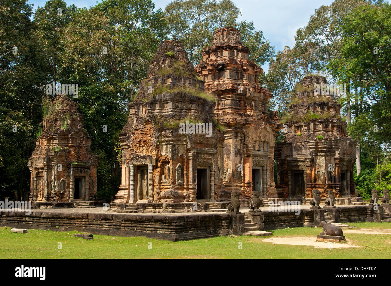 Tempel von Preah Ko, Roluos Tempelkomplex, Siem Reap, Kambodscha Stockfoto