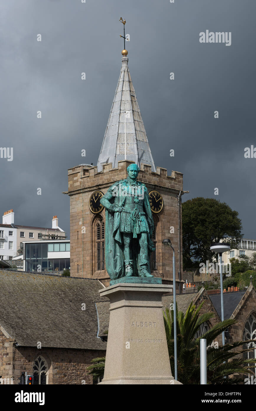 Prinz Albert Statue, St Peter Port, Guernsey, Channel Islands, UK Stockfoto