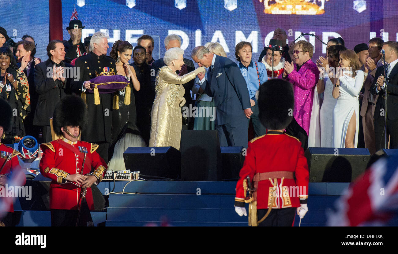 Ein Konzert in der Mall am 4. Juni 2012 im Buckingham Palace in London, H.M diamantene Thronjubiläum der Queen zu feiern statt. Stockfoto