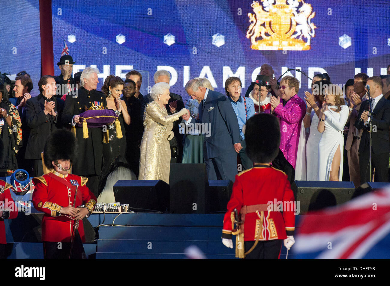 Ein Konzert in der Mall am 4. Juni 2012 im Buckingham Palace in London, H.M diamantene Thronjubiläum der Queen zu feiern statt. Stockfoto