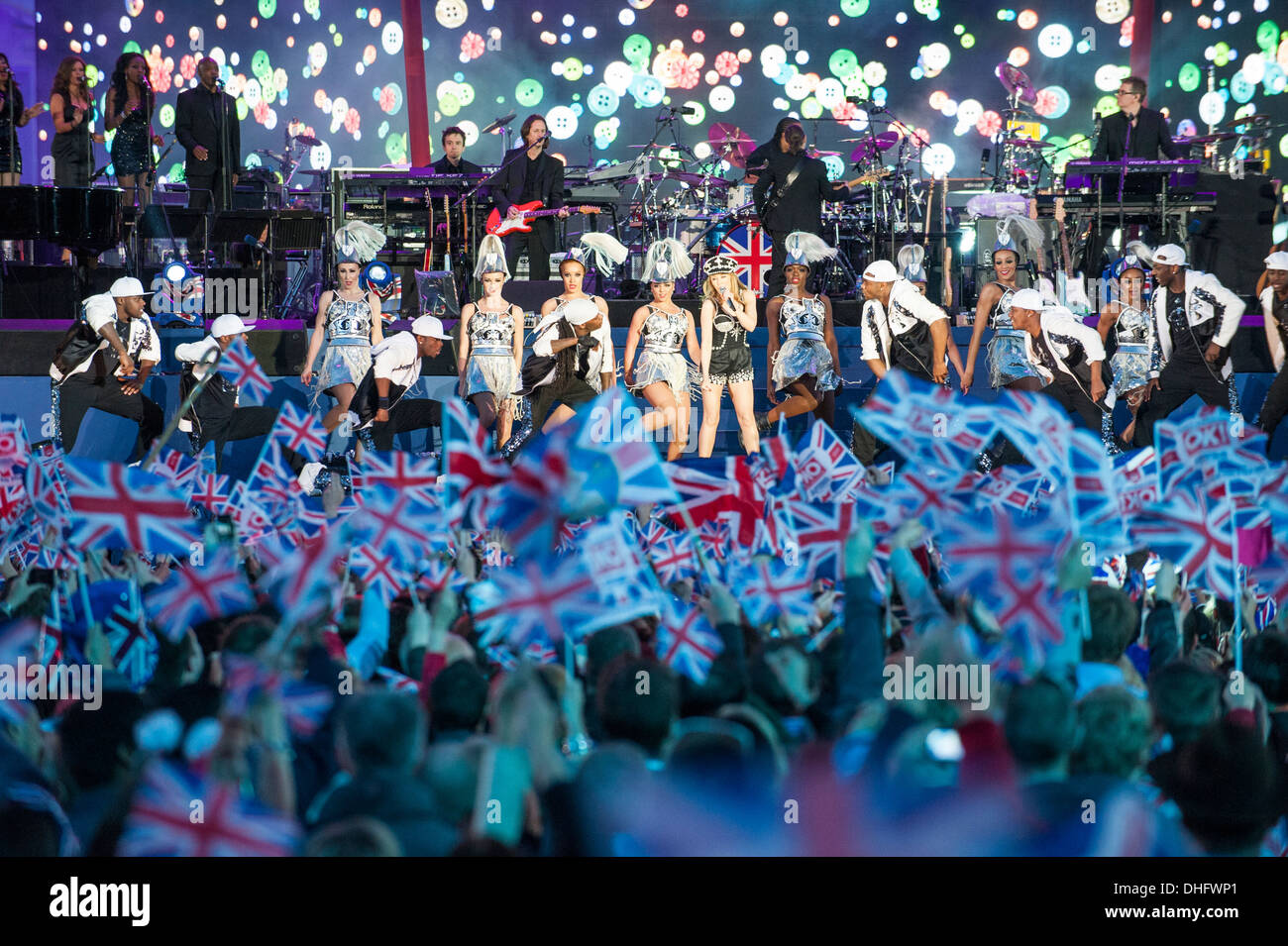 Ein Konzert in der Mall am 4. Juni 2012 im Buckingham Palace in London, H.M diamantene Thronjubiläum der Queen zu feiern statt. Stockfoto
