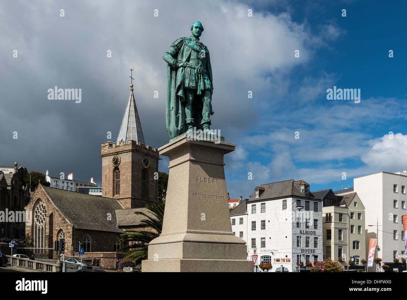 Prinz Albert Statue, St Peter Port, Guernsey, Channel Islands, UK Stockfoto