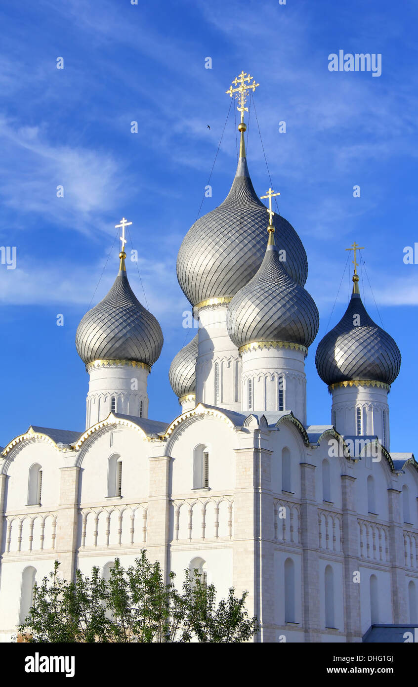 Uspenski-Kathedrale in Rostov Kreml, Russland Stockfoto