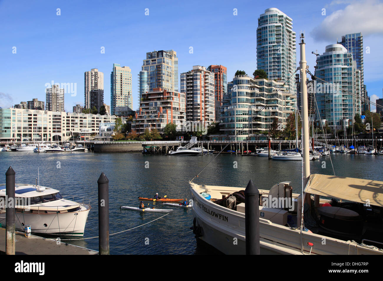 Kanada, Vancouver, Skyline, False Creek, Granville Island, Stockfoto