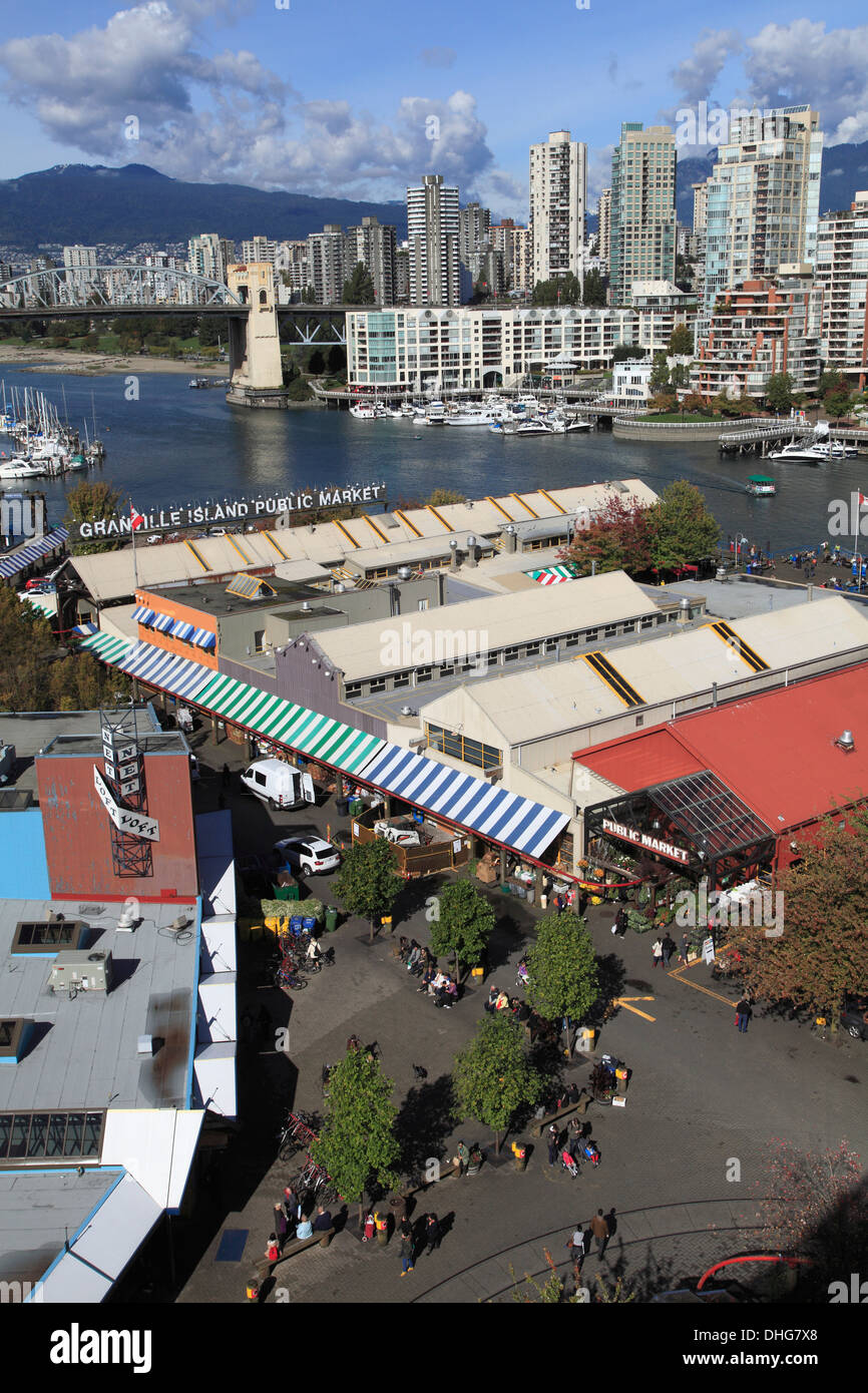 Kanada, Vancouver, Skyline, Granville Island, Stockfoto