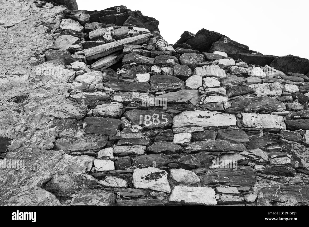 Die steinigen Haus einer Wand ein Berghaus Stockfoto