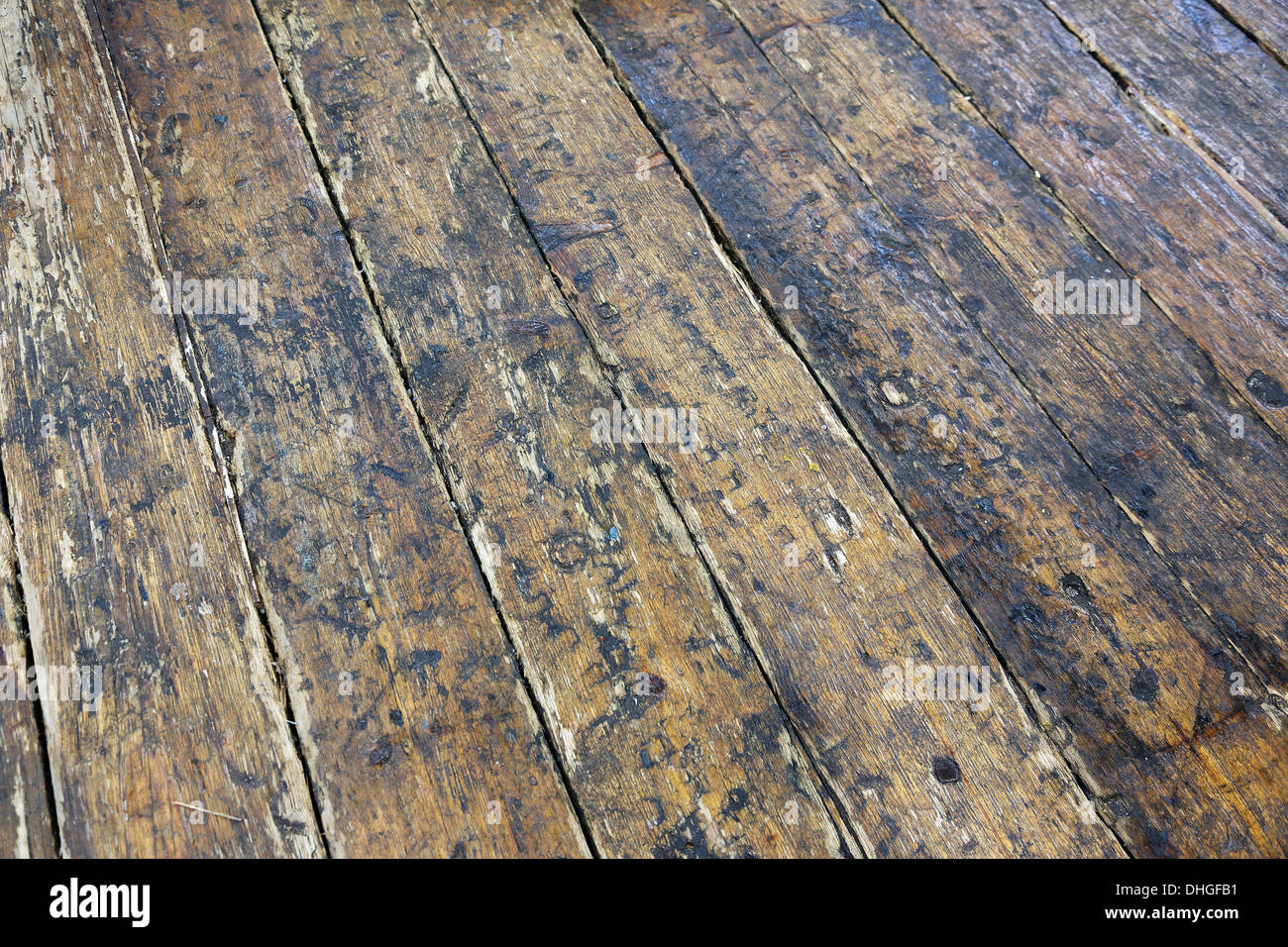 alten Fußboden Holzbretter Stockfoto