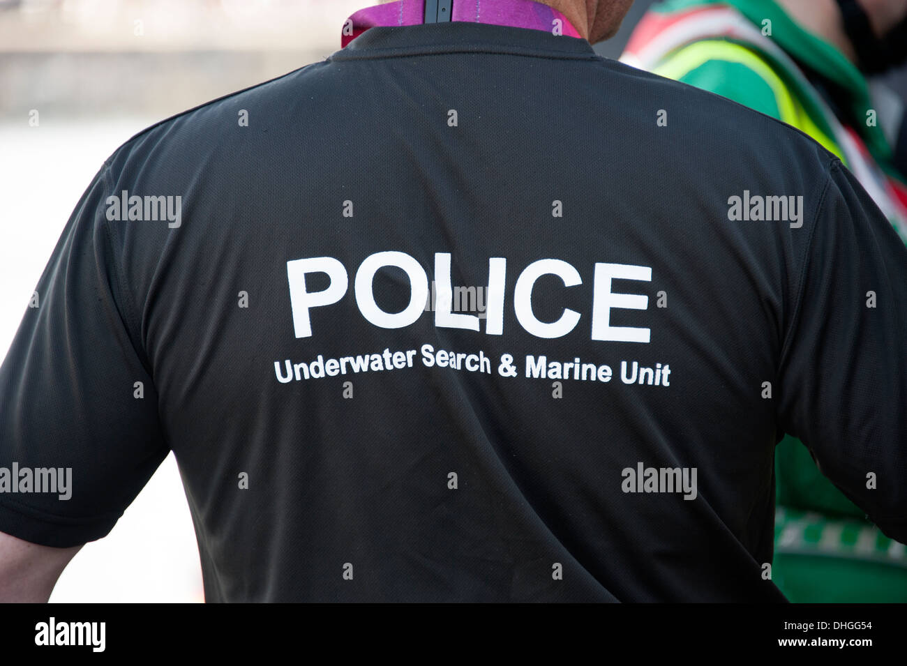 Unterwasser-Suche & Taucher der Marine-Einheit der Polizei Stockfoto